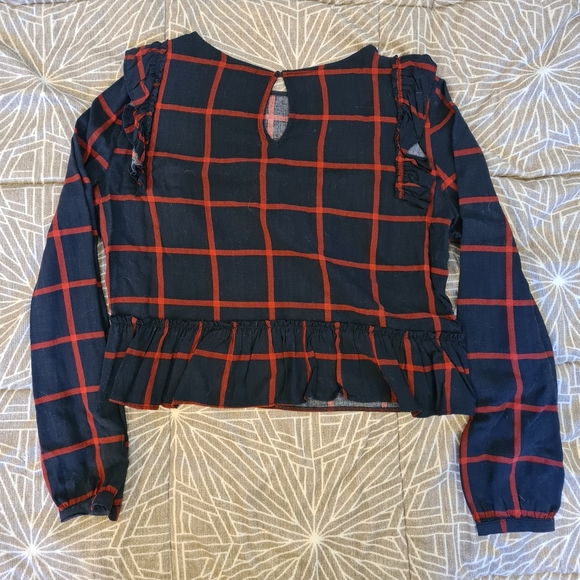 Cropped check blouse - Picture 2 of 2